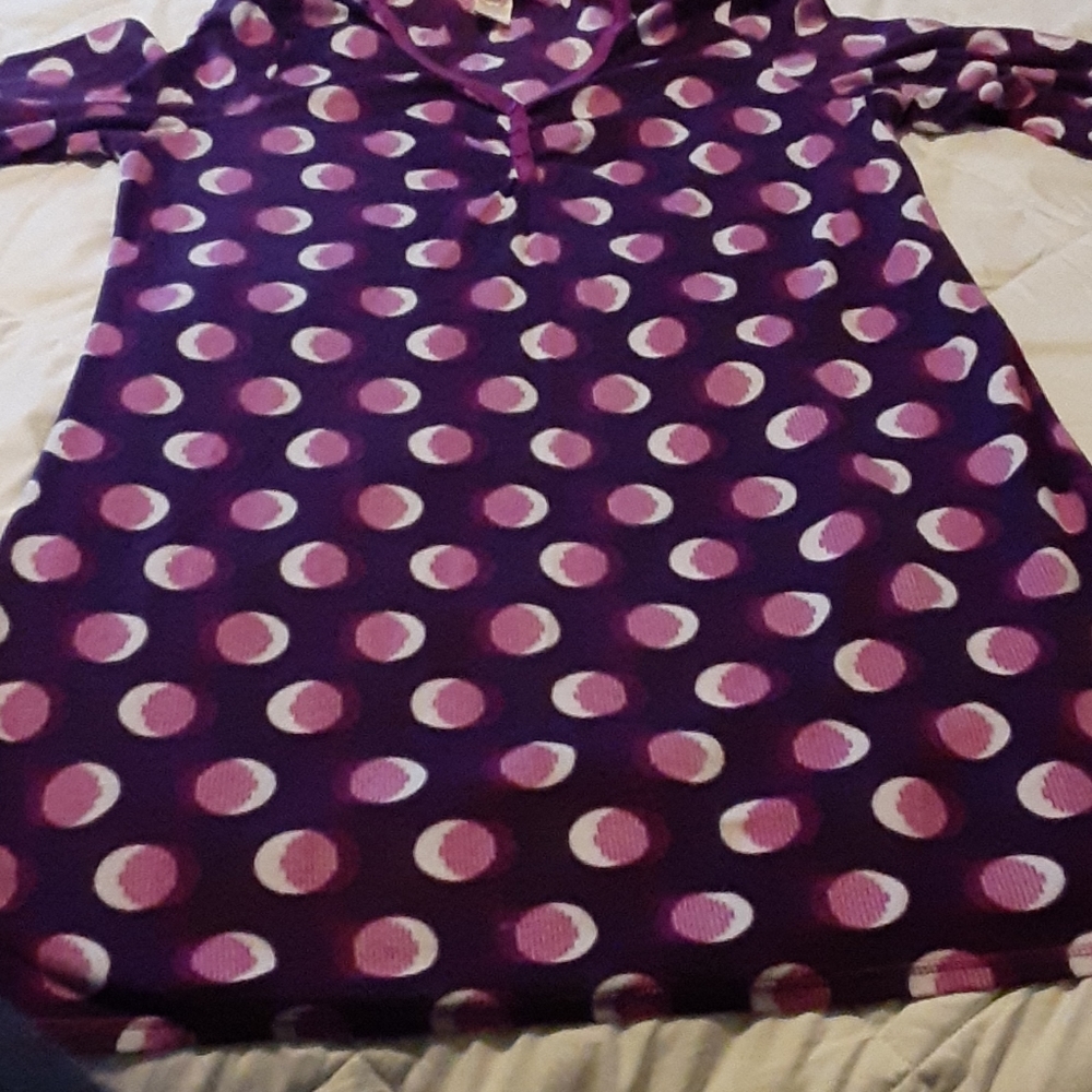 Long sleeve pockadot pajamas  dress